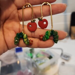 The very hungry caterpillar earrings handmade